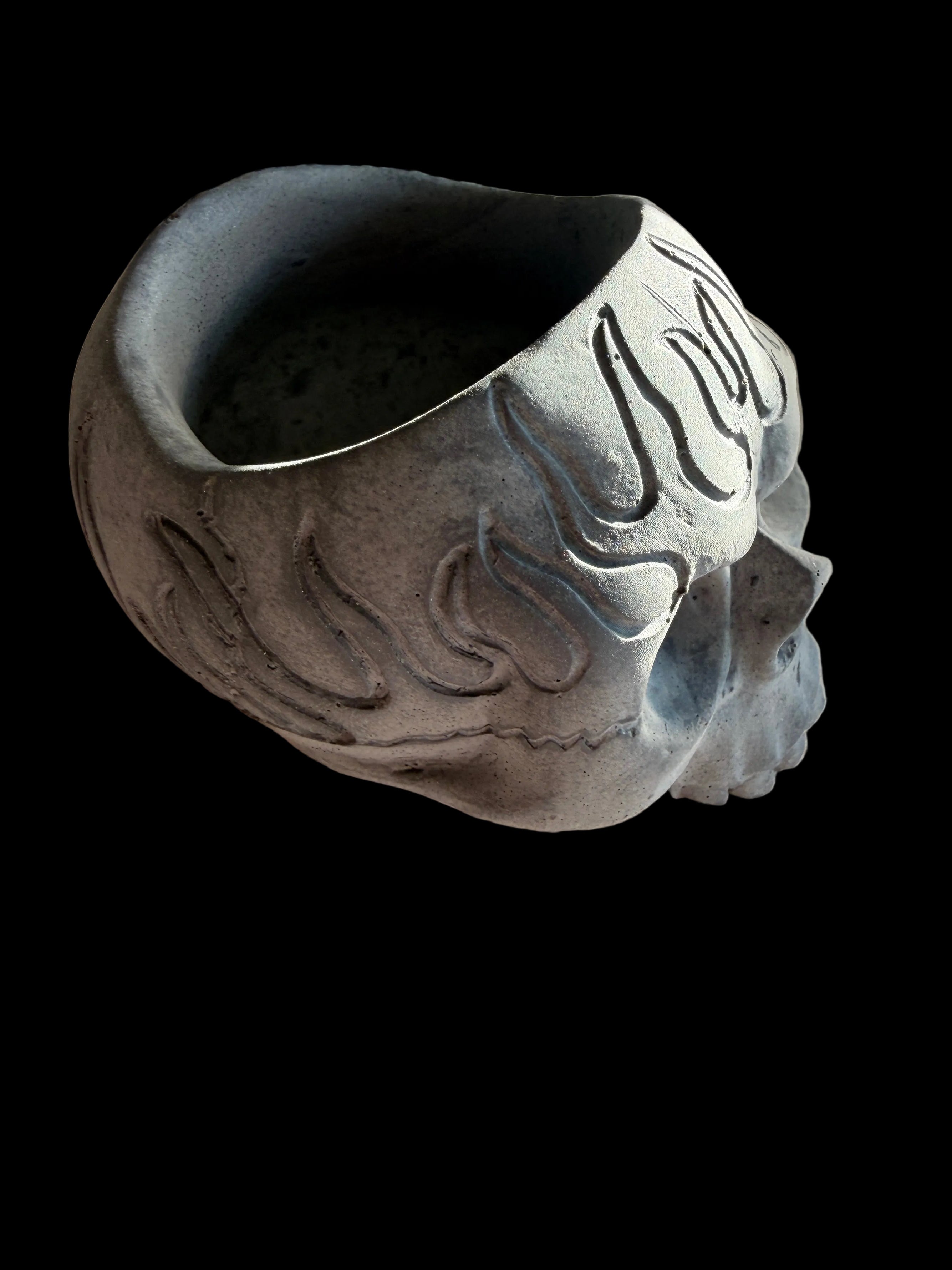 Skull Concrete Candle Holder