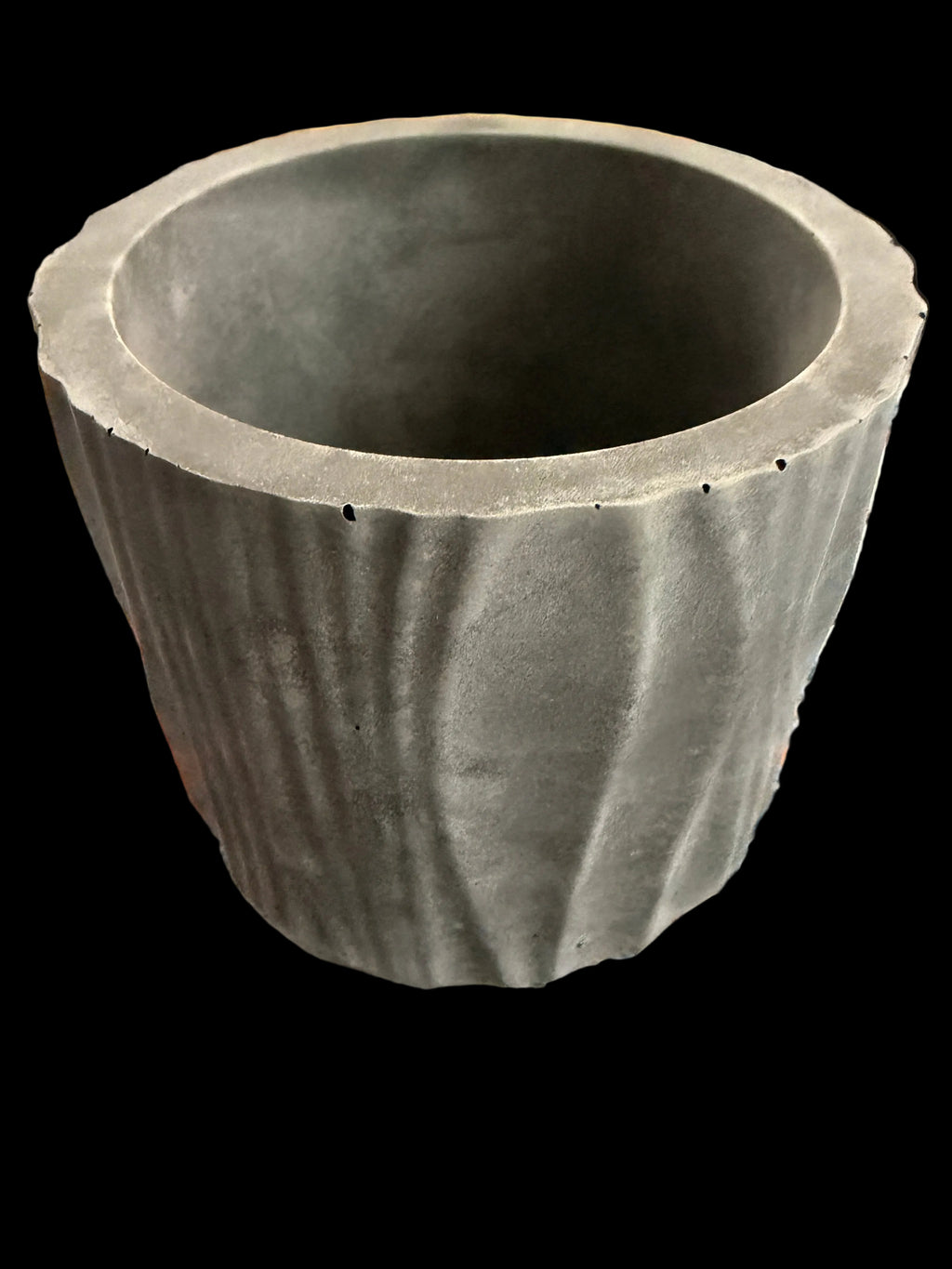 Ribbed Concrete Candle Holder