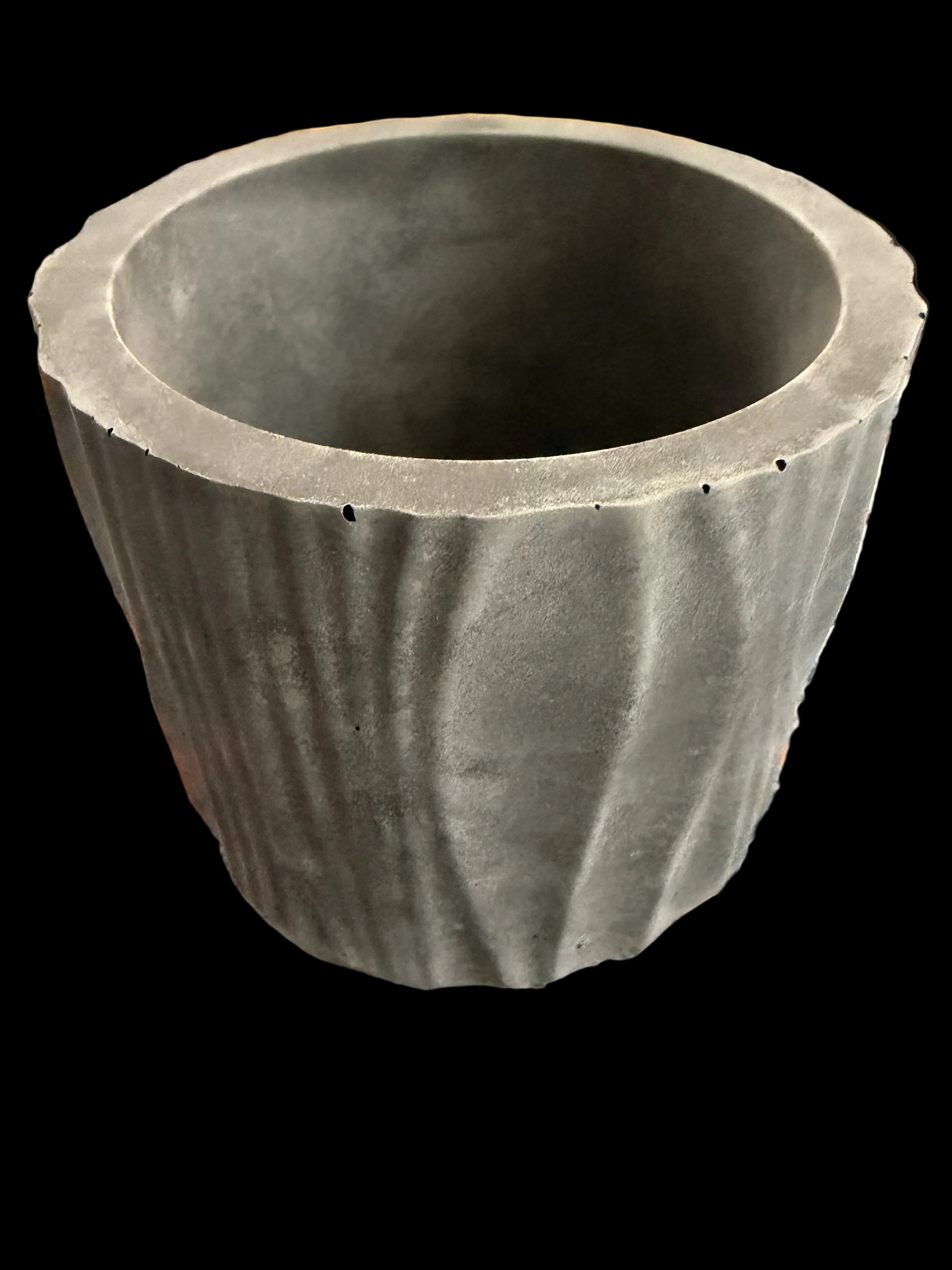 Ribbed Concrete Candle Holder