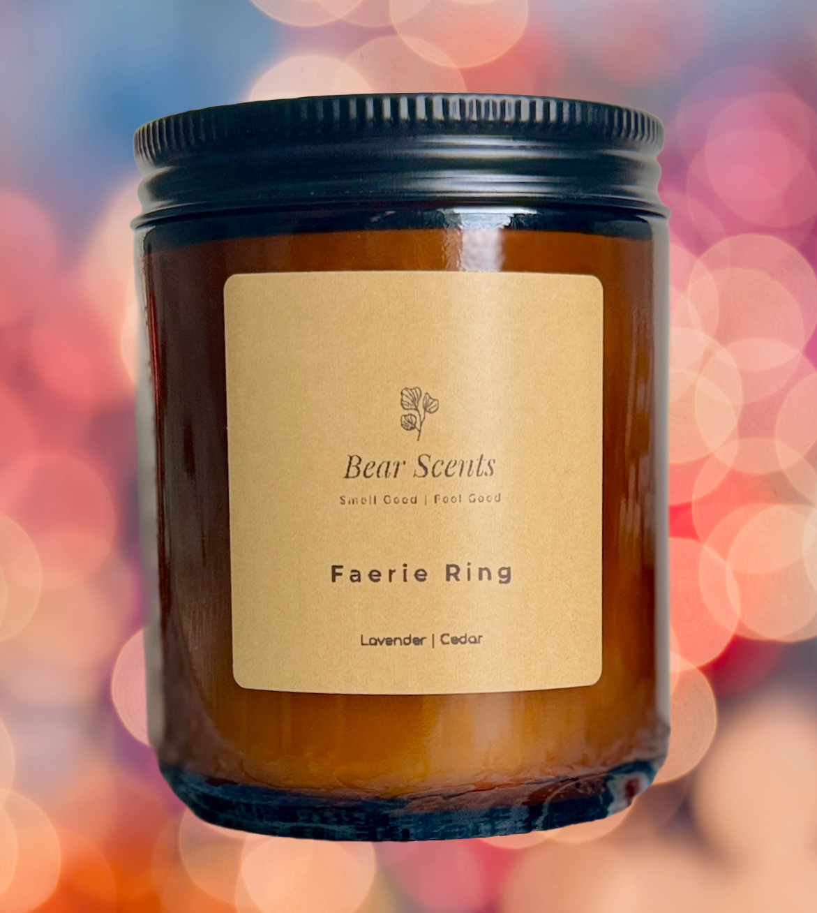 Faerie Ring Beeswax Candle with Wood Wick