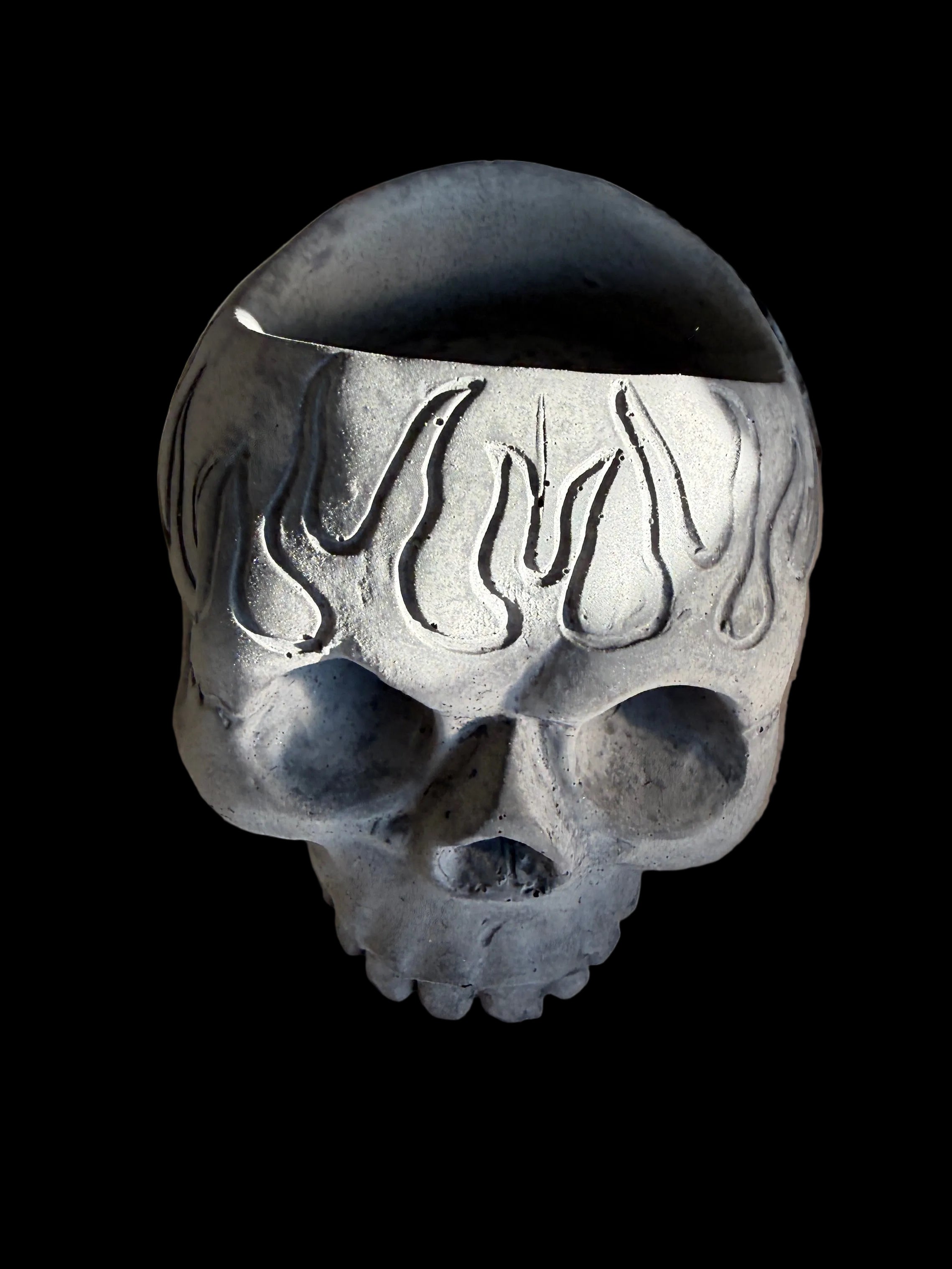 Skull Concrete Candle Holder