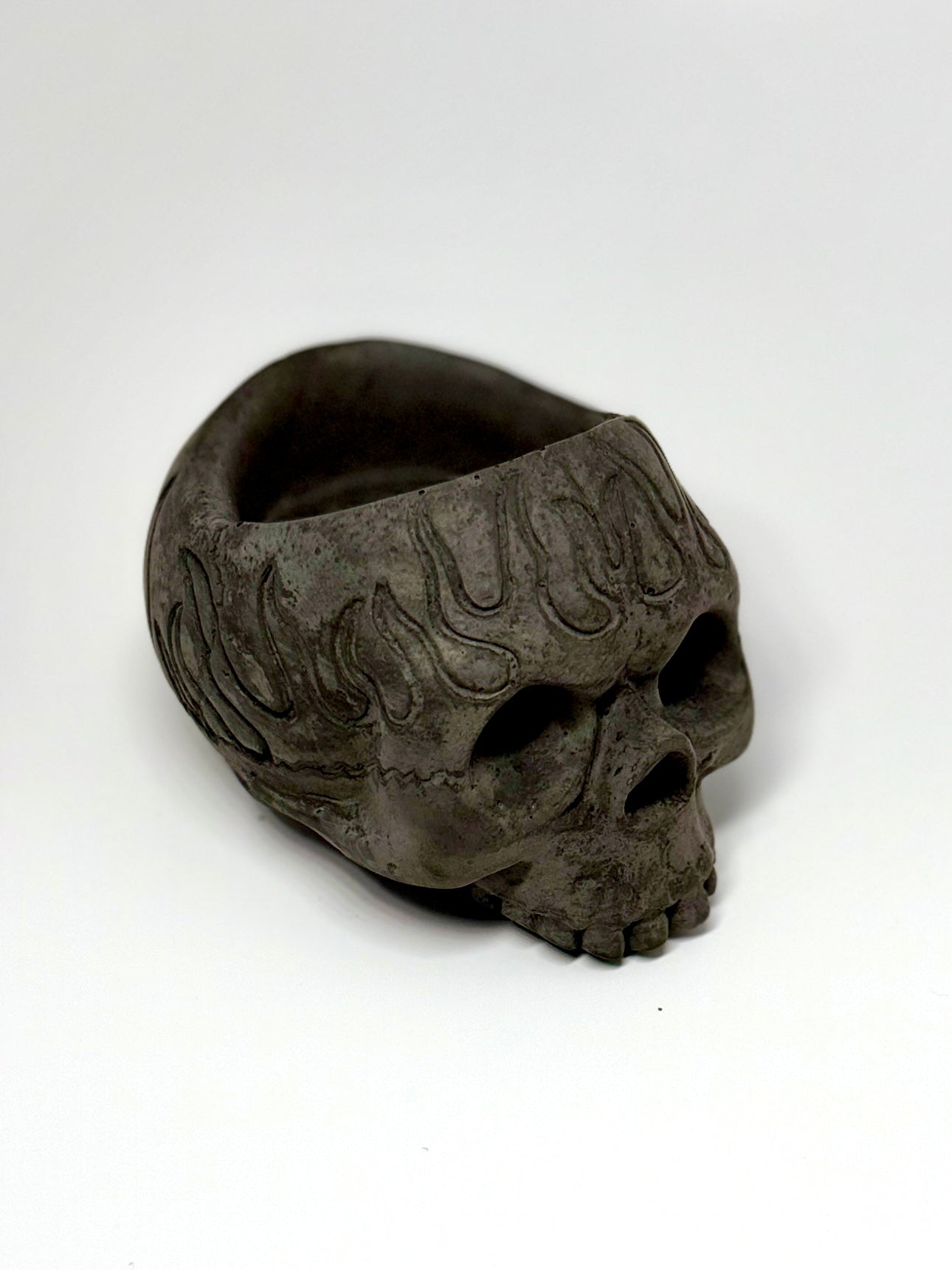 Skull Concrete Candle Holder