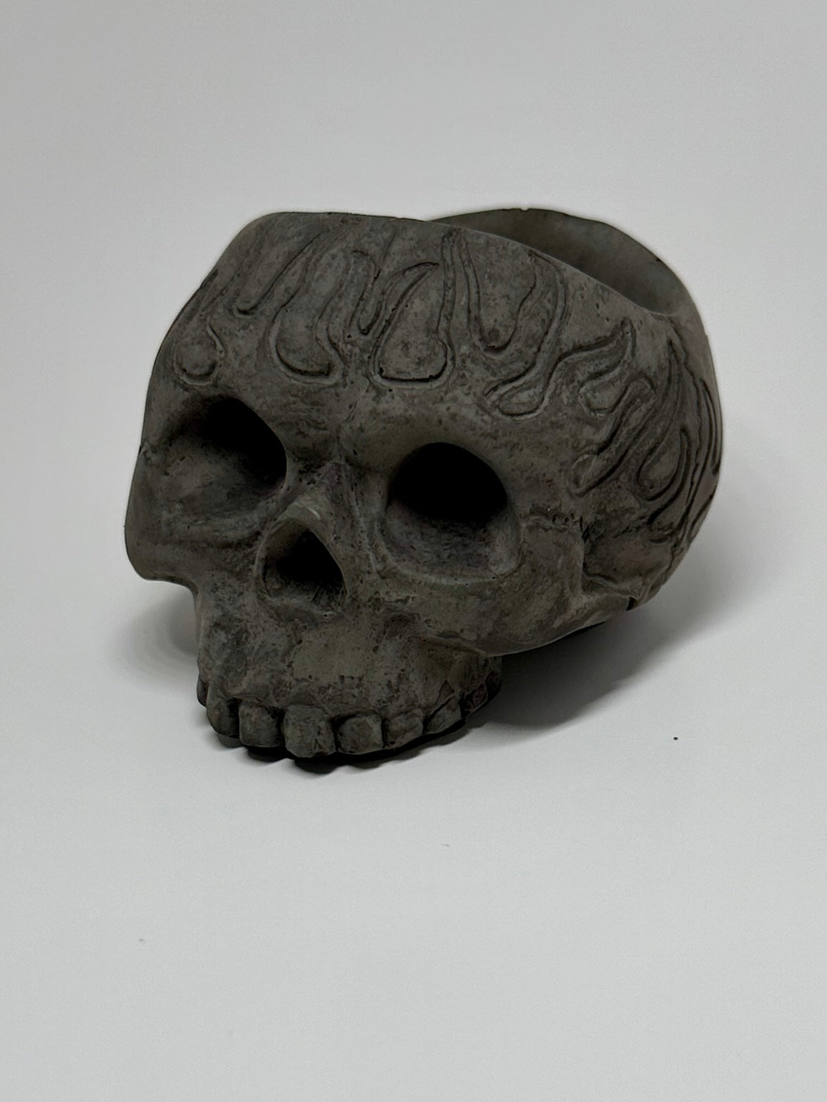 Skull Concrete Candle Holder