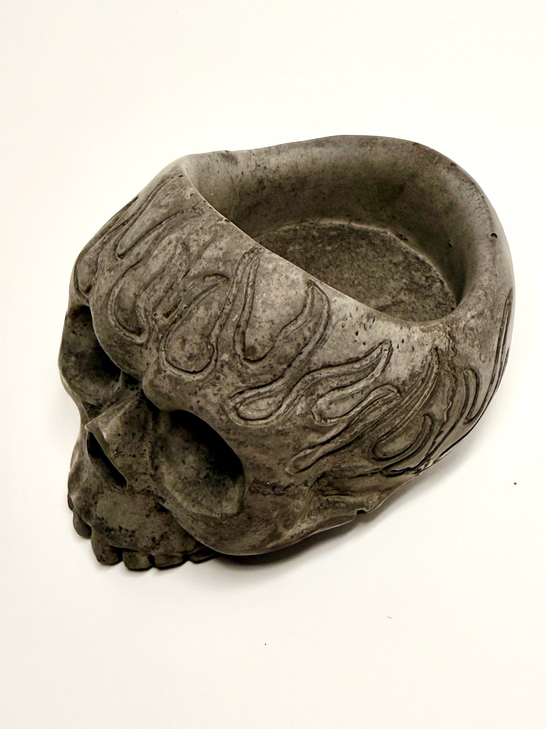 Skull Concrete Candle Holder